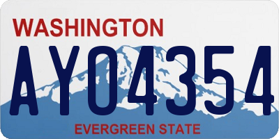 WA license plate AYO4354