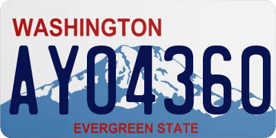 WA license plate AYO4360