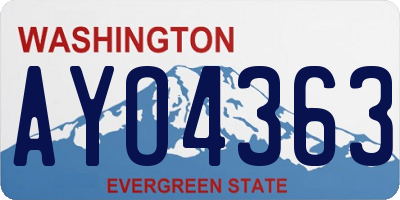 WA license plate AYO4363