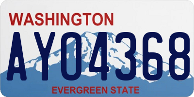 WA license plate AYO4368