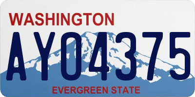 WA license plate AYO4375