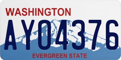 WA license plate AYO4376