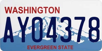 WA license plate AYO4378