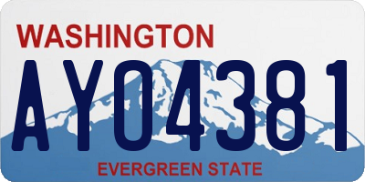 WA license plate AYO4381