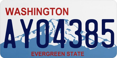WA license plate AYO4385