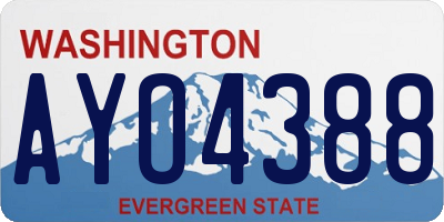 WA license plate AYO4388