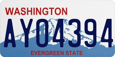 WA license plate AYO4394