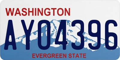 WA license plate AYO4396