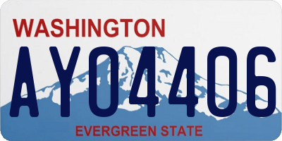 WA license plate AYO4406
