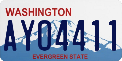 WA license plate AYO4411