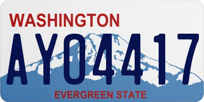WA license plate AYO4417