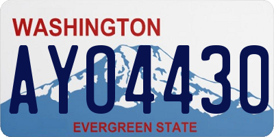 WA license plate AYO4430