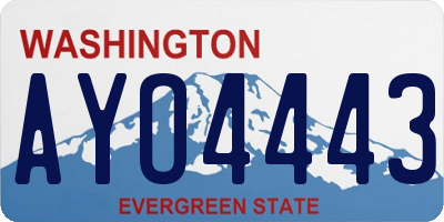 WA license plate AYO4443