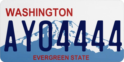 WA license plate AYO4444