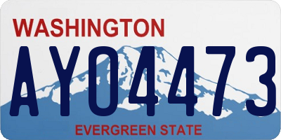 WA license plate AYO4473