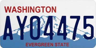 WA license plate AYO4475