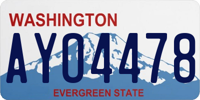 WA license plate AYO4478