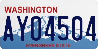 WA license plate AYO4504