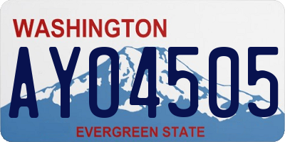 WA license plate AYO4505