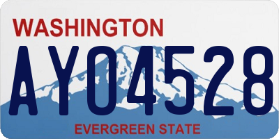 WA license plate AYO4528