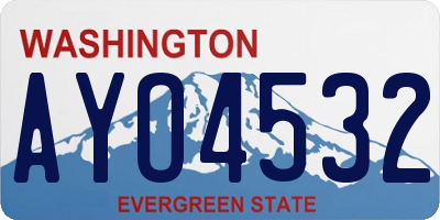 WA license plate AYO4532