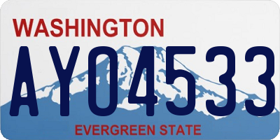 WA license plate AYO4533