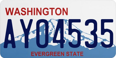 WA license plate AYO4535