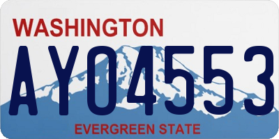 WA license plate AYO4553