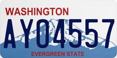 WA license plate AYO4557