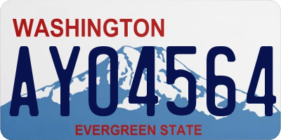 WA license plate AYO4564