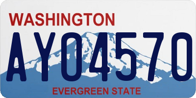 WA license plate AYO4570
