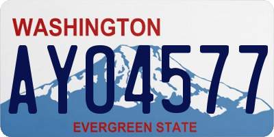 WA license plate AYO4577