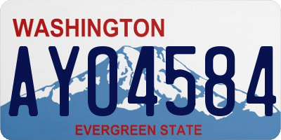 WA license plate AYO4584