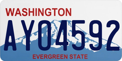 WA license plate AYO4592