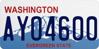 WA license plate AYO4600