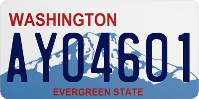WA license plate AYO4601
