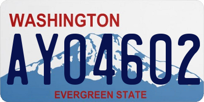 WA license plate AYO4602