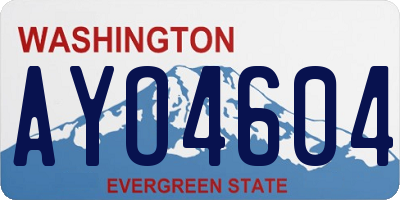WA license plate AYO4604