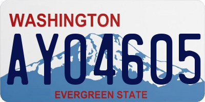 WA license plate AYO4605
