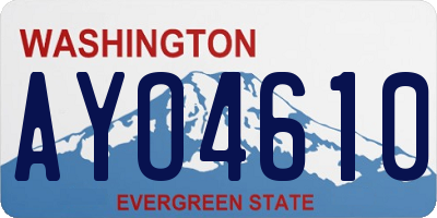 WA license plate AYO4610