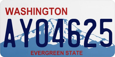 WA license plate AYO4625