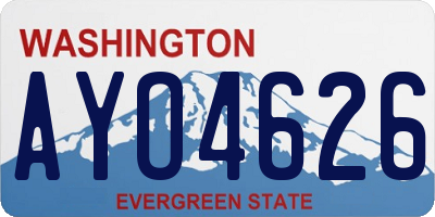 WA license plate AYO4626