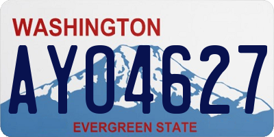 WA license plate AYO4627