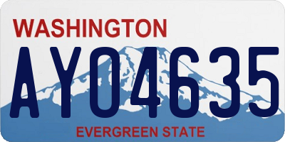 WA license plate AYO4635