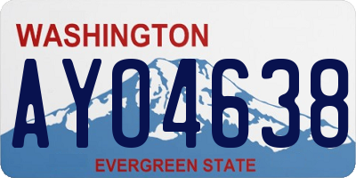 WA license plate AYO4638