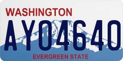 WA license plate AYO4640