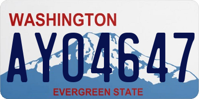 WA license plate AYO4647