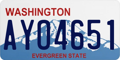 WA license plate AYO4651