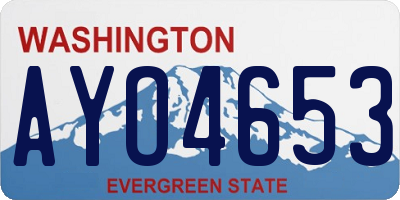 WA license plate AYO4653