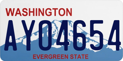 WA license plate AYO4654